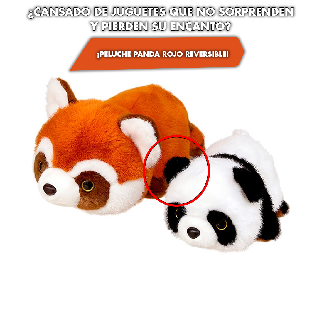 Peluche Panda rojo reversible